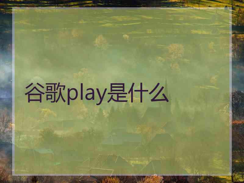 谷歌play是什么