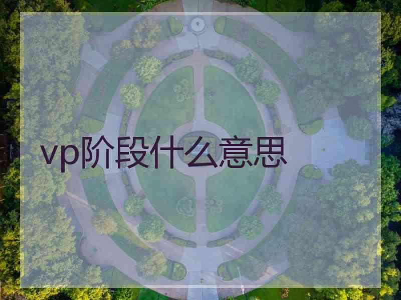 vp阶段什么意思