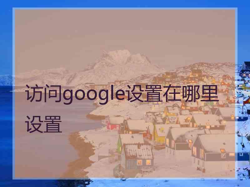 访问google设置在哪里设置