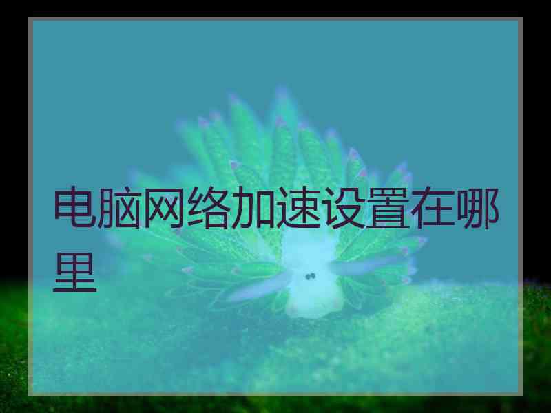 电脑网络加速设置在哪里