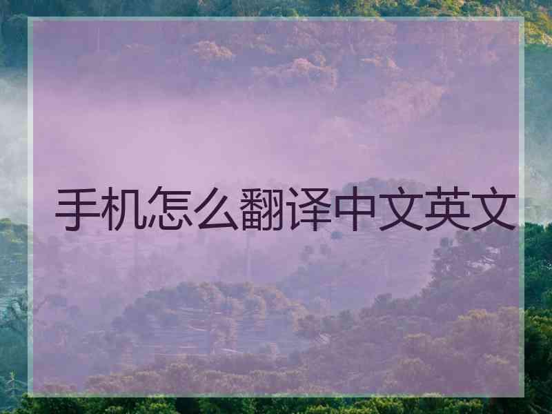 手机怎么翻译中文英文