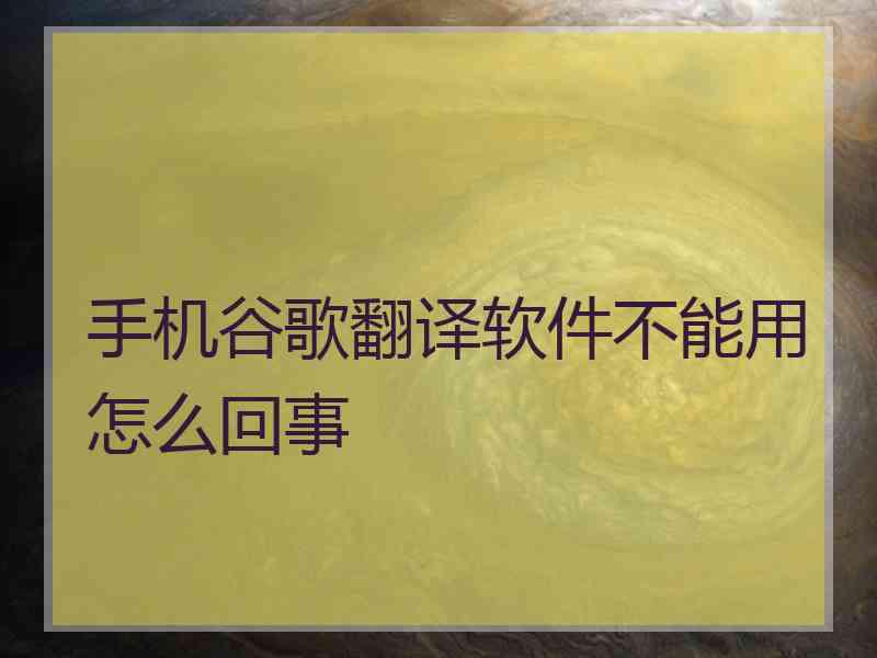 手机谷歌翻译软件不能用怎么回事