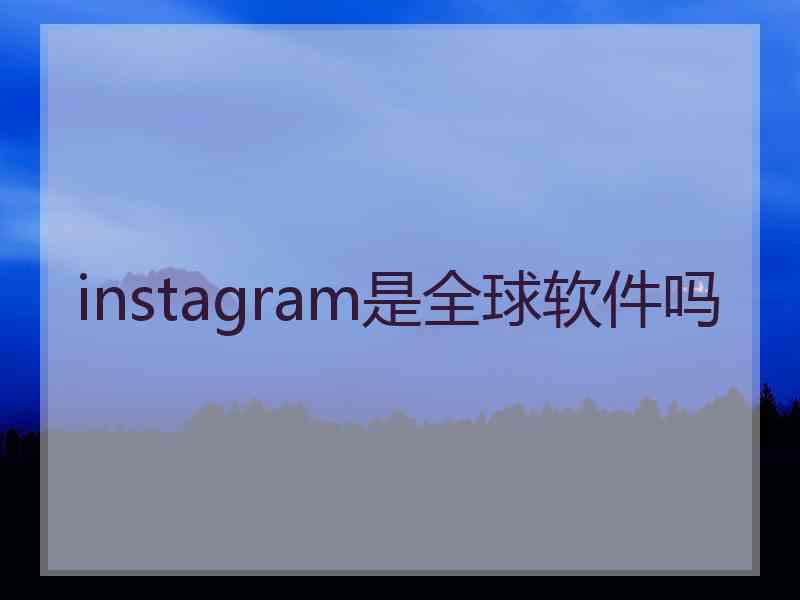 instagram是全球软件吗