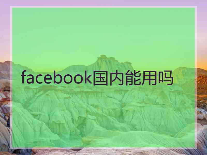 facebook国内能用吗