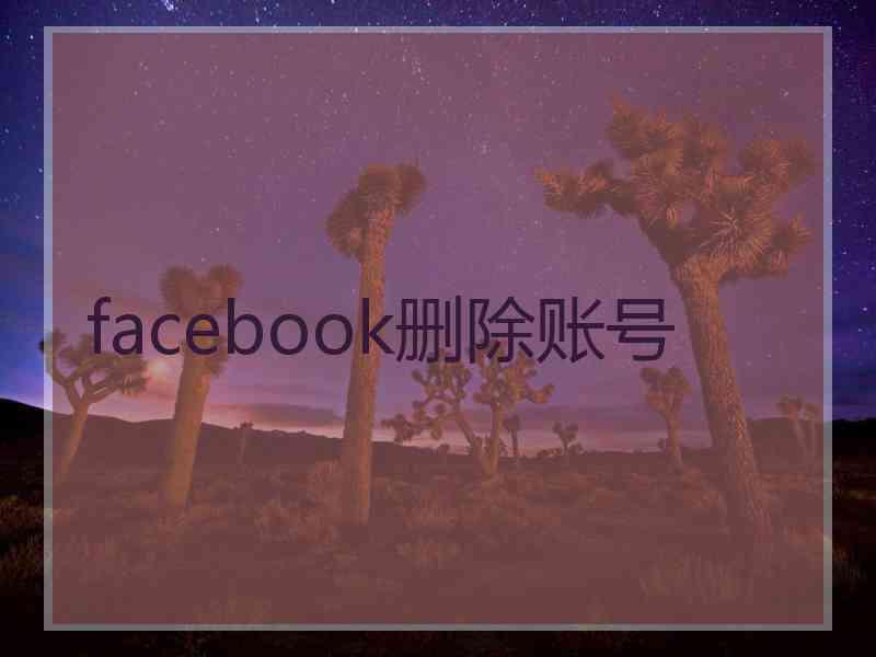 facebook删除账号